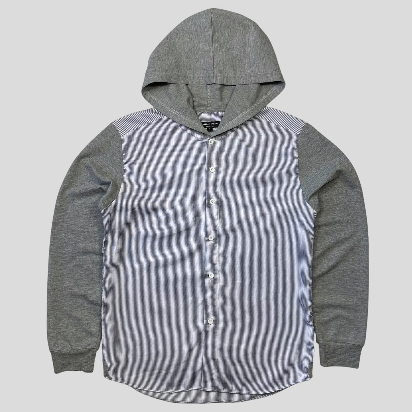 Comme Des Garçone Homme 2009 Striped Shirt Hoodie - M/L