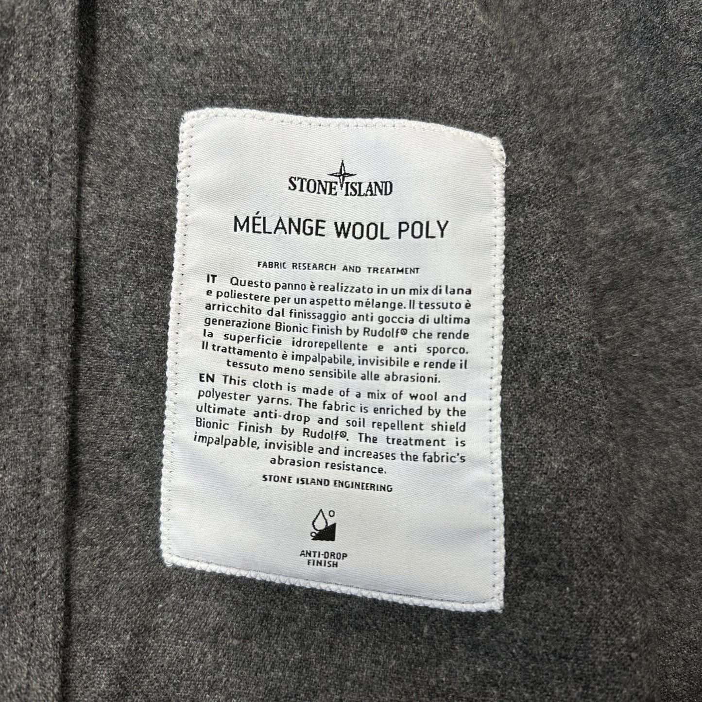 Stone Island AW14 Mélange Wool Poly Double Hood Jacket - L