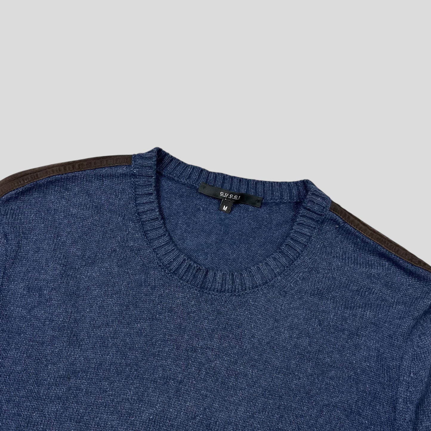 Gucci Mélange Alpaca & Angora Silk Lightweight Logo Knit Jumper - S