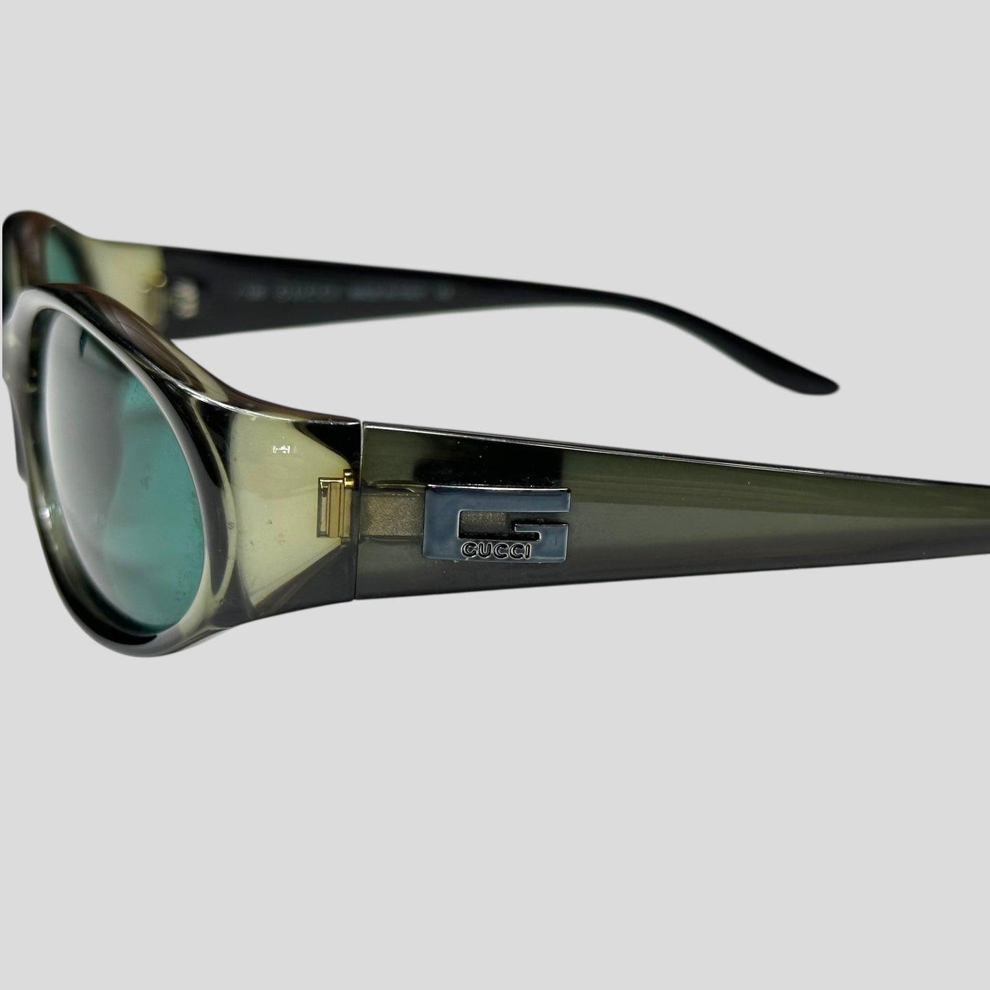 Gucci by Tom Ford 1997 Khaki Green Lens Oval Sunglasses