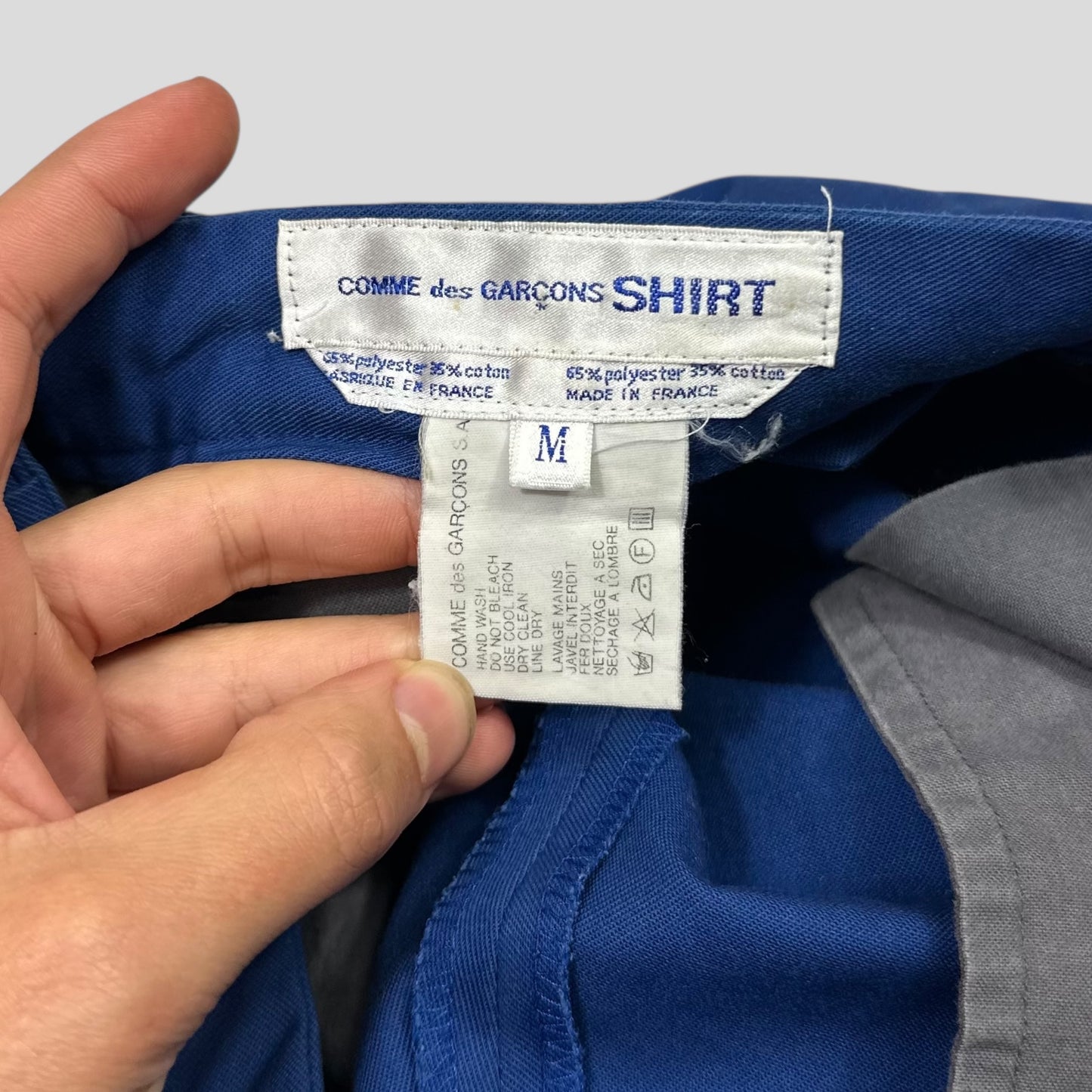 CDG SHIRT 90’s Blue Polycotton Adjustable Trousers - M