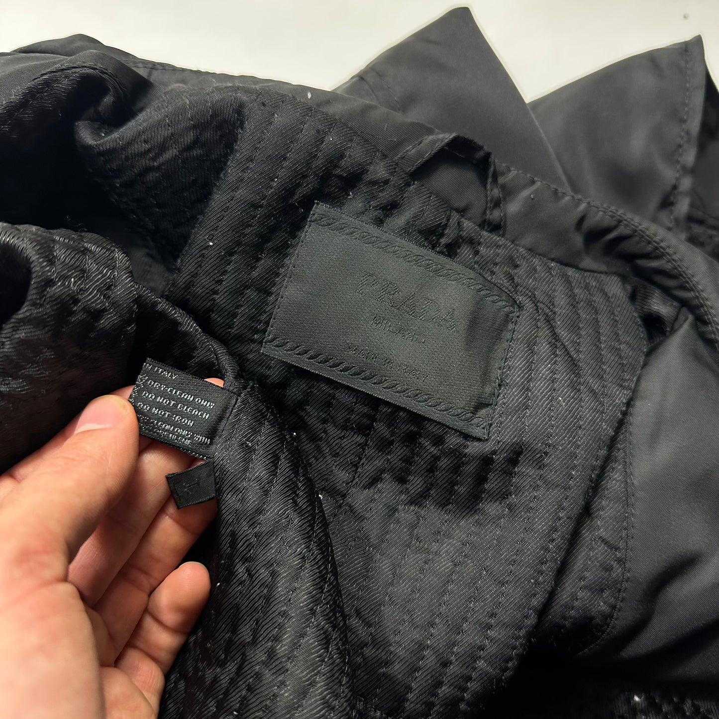 Prada 90’s Quilted Nylon Belt Parka Jacket - UK10