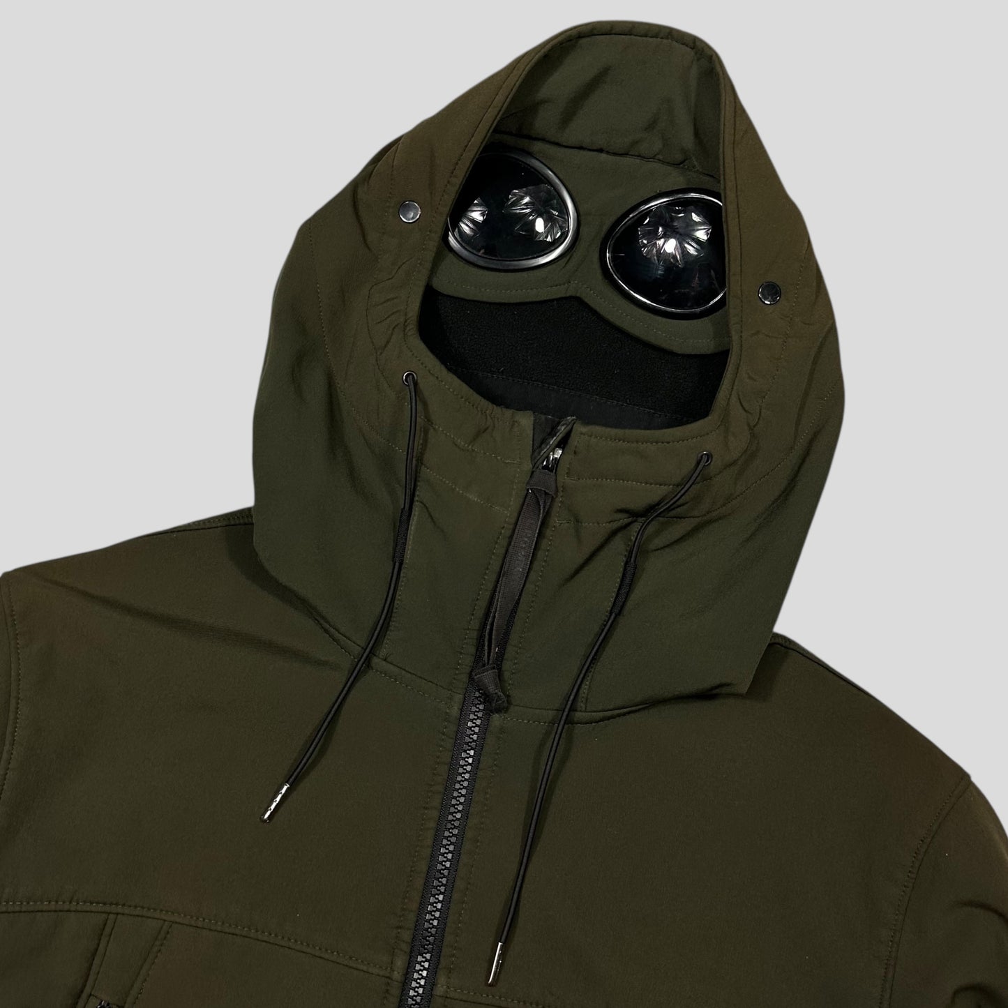 CP Company Khaki Soft Shell Goggle Jacket - S/M