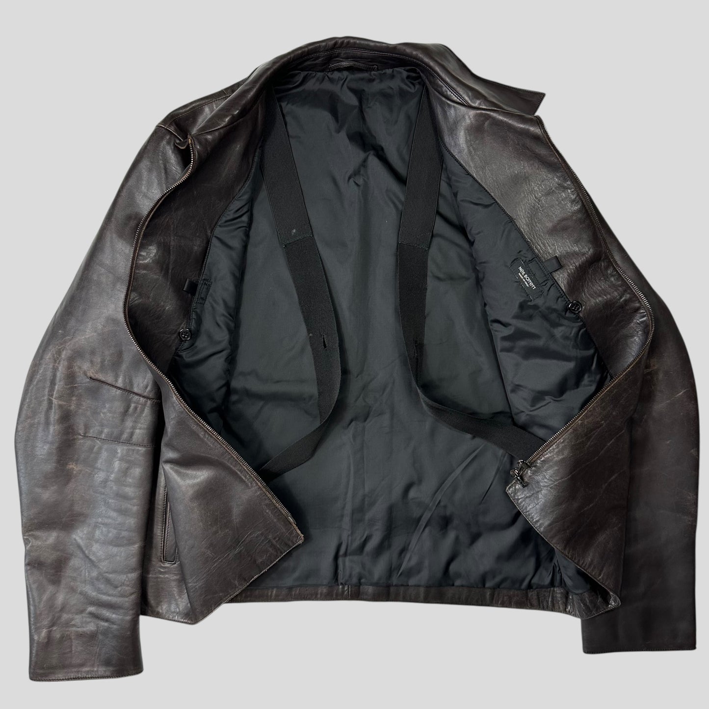 Neil Barrett AW00 Leather Moto Backpack Jacket - M/L