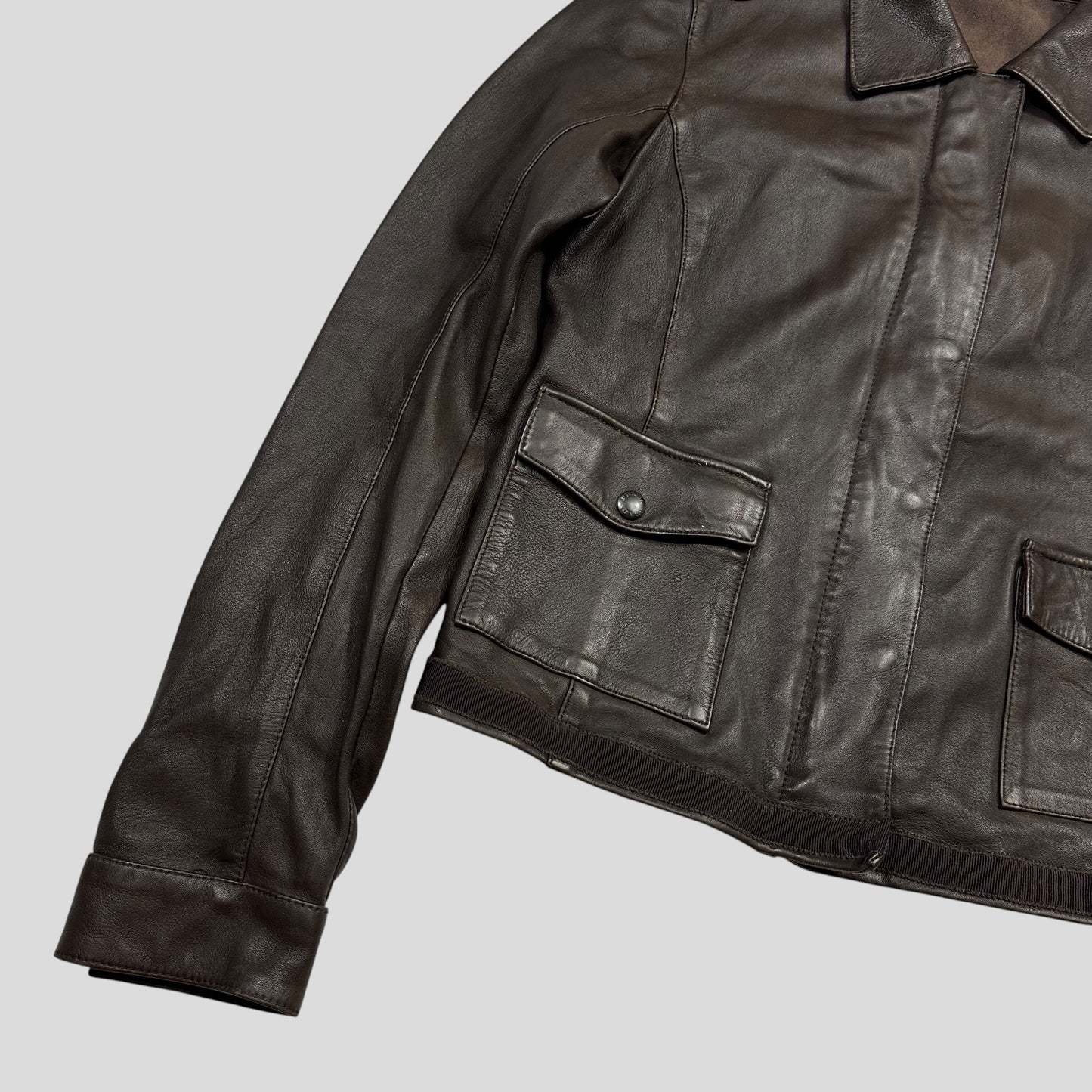 Prada Sport 2004 Leather Love Heart Back Logo Work Jacket - IT40