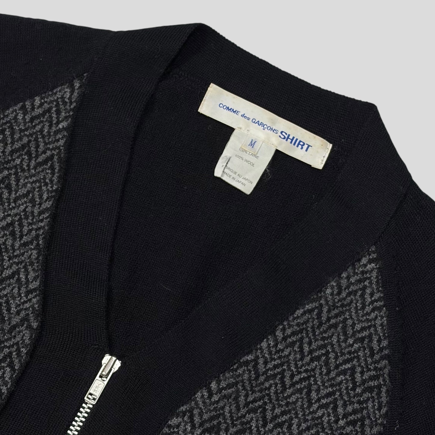Comme Des Garçons SHIRT Wool Panelled Cardigan Jacket - S/M