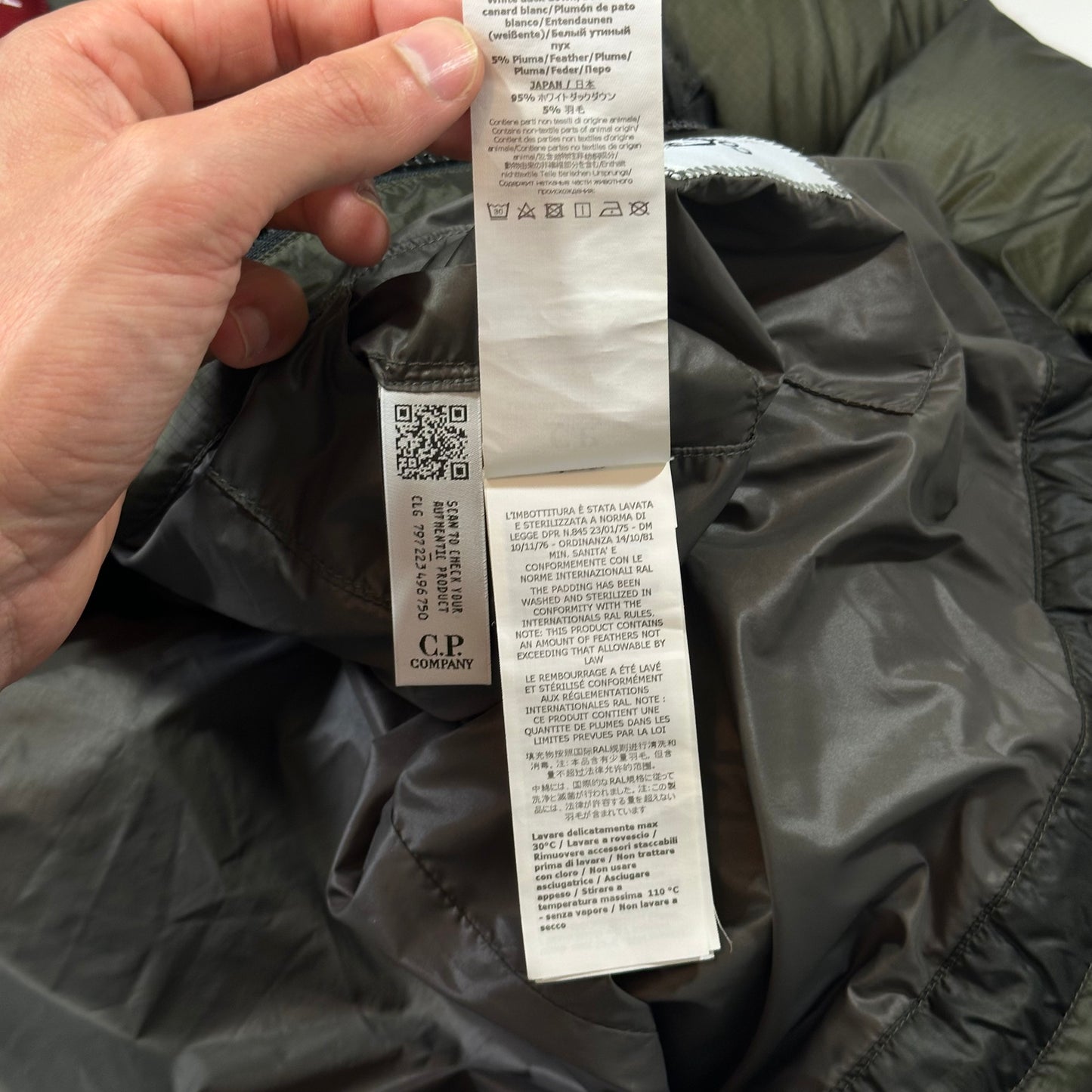 CP Company 2022 DD Shell Opaque Olive Puffer Jacket - IT50 (M/L)