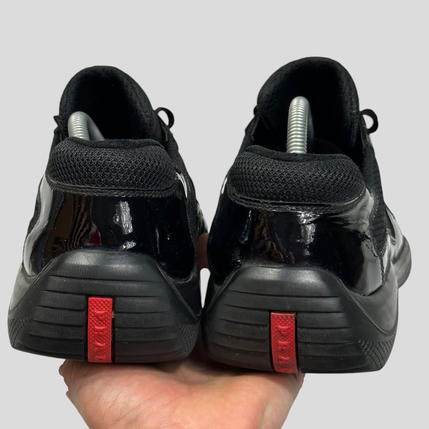 Prada Americas Cups Patent Leather Triple Black - UK9