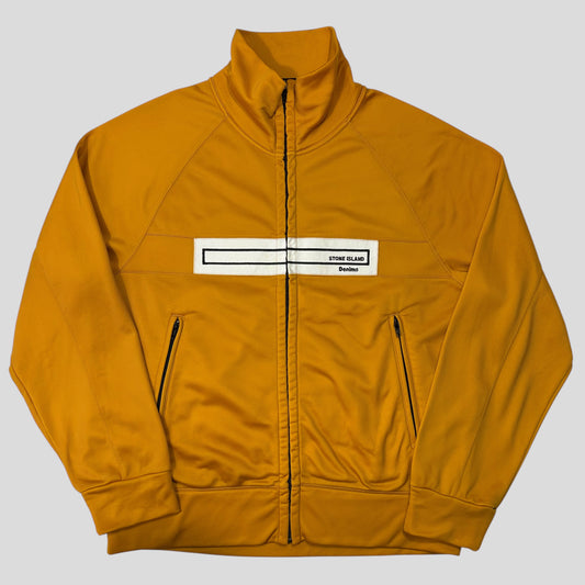 Stone Island AW04 Denims Spellout Logo Mustard Track Jacket - M