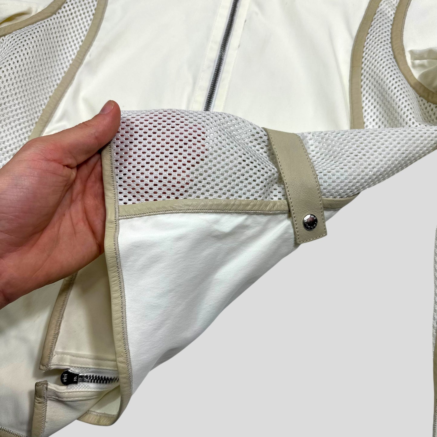 Prada Sport SS00 Mesh and Leather Nylon Moto Jacket - IT44