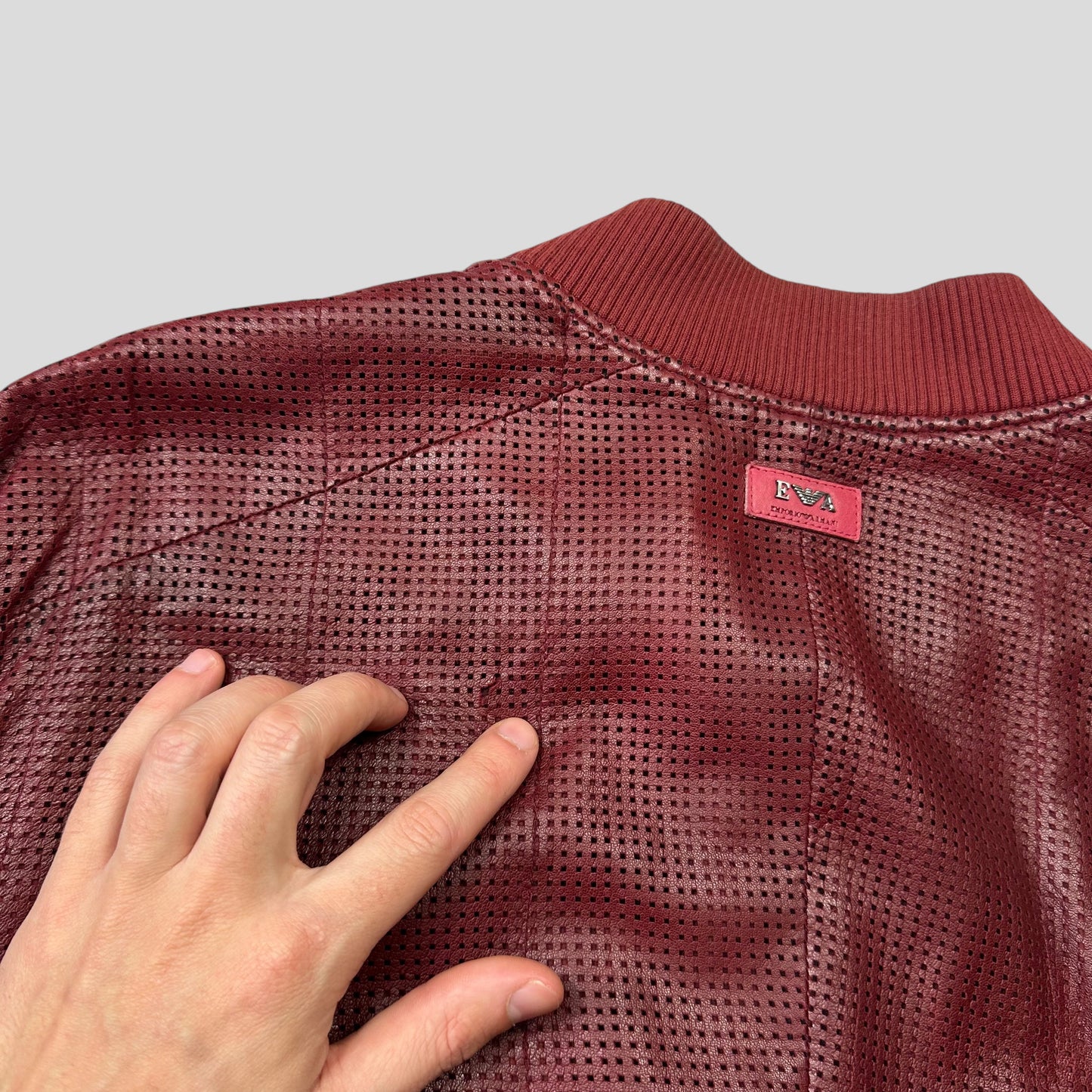 Emporio Armani 2009 Perforated Mesh Lambskin Leather Bomber - IT54 (L)