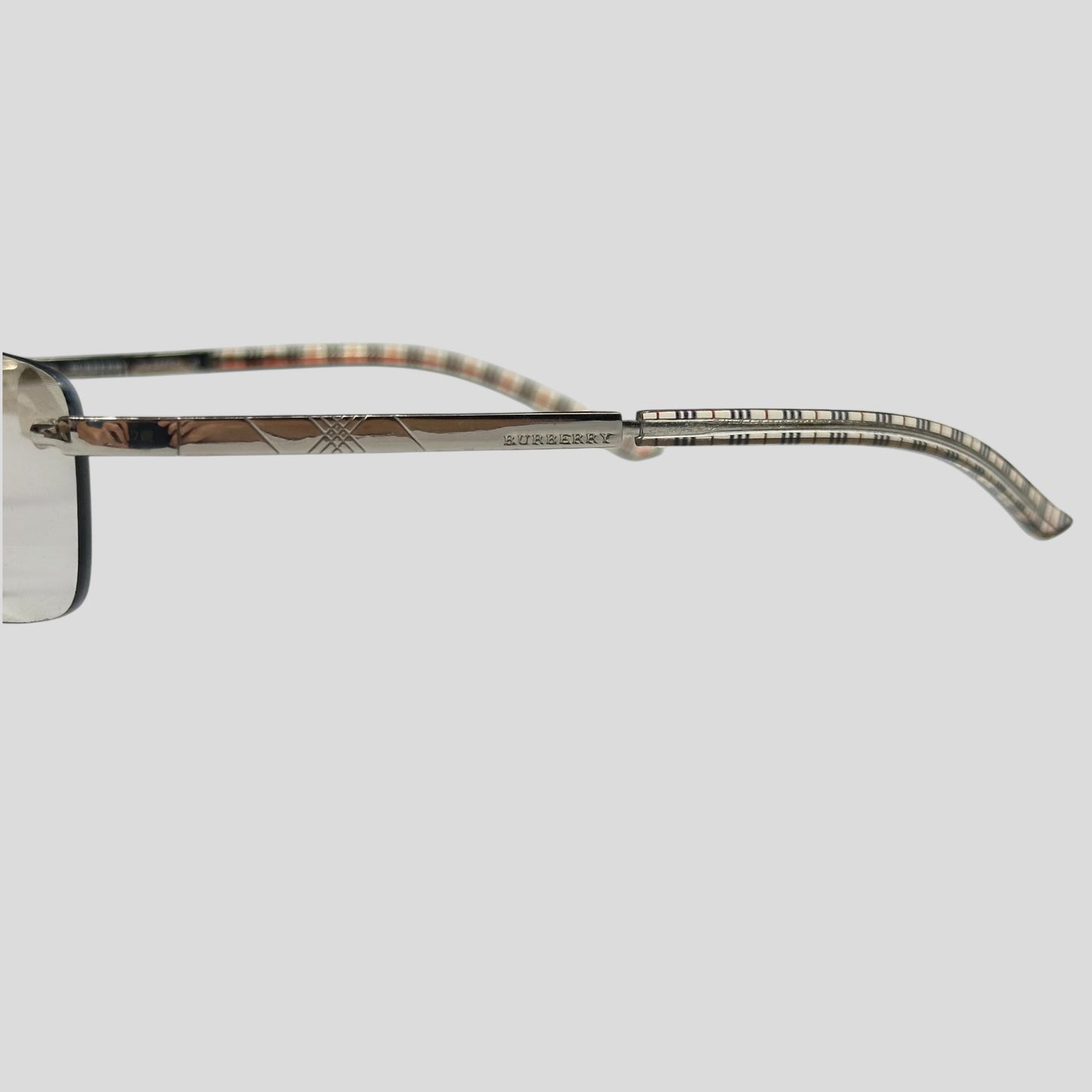 Burberry Safilo Nova Check Logo Metal Square Sunglasses