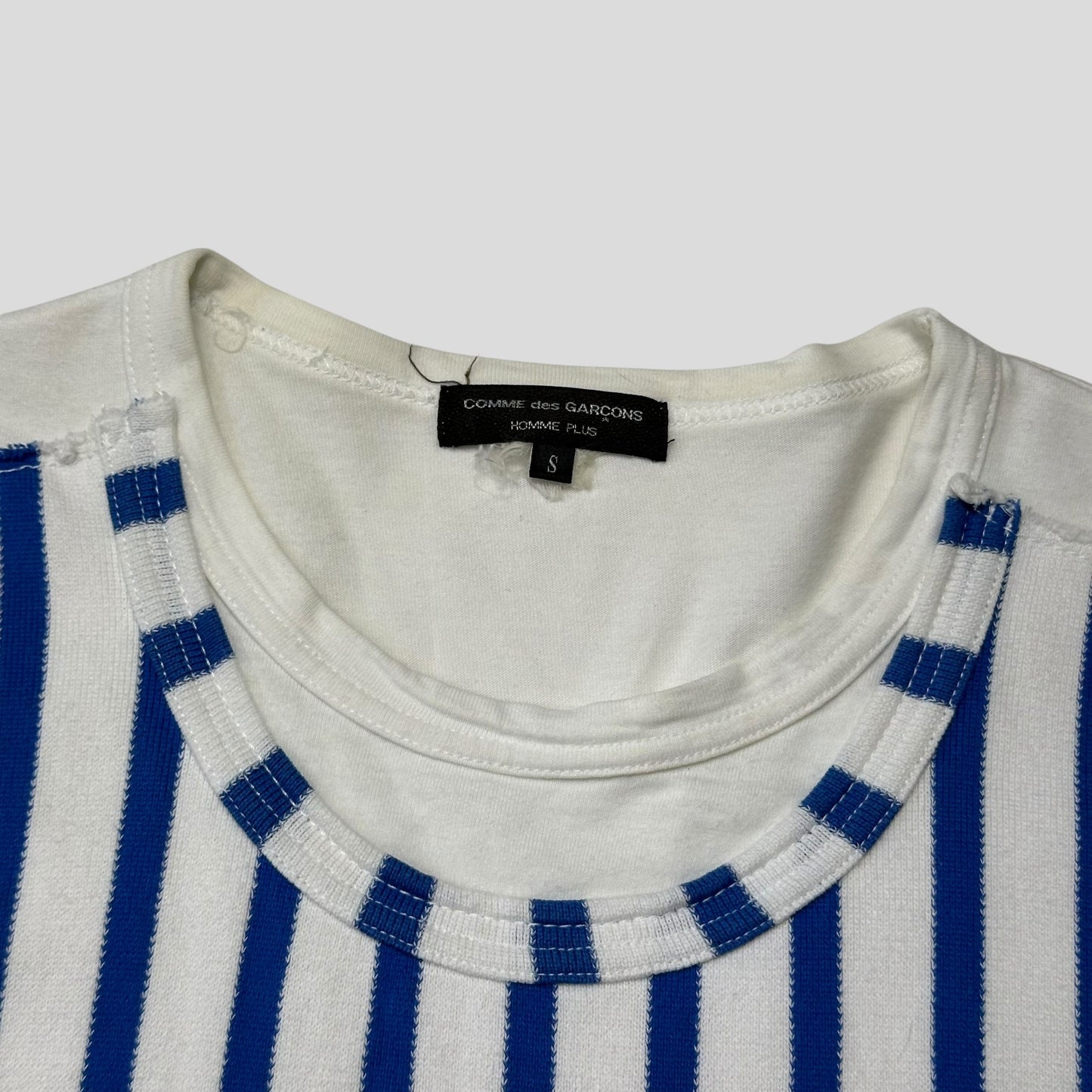 Comme Des Garçons Homme 2009 Striped Appliqué Pocket T-shirt - S