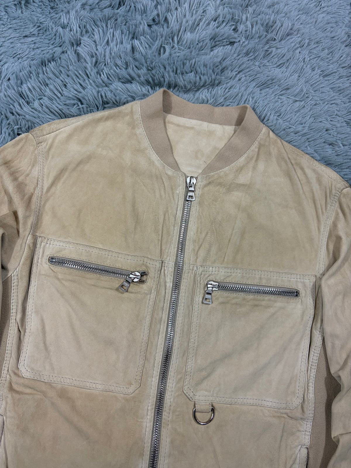Prada Sport 00’s Suede Leather D-ring Cargo Biker Jacket - M