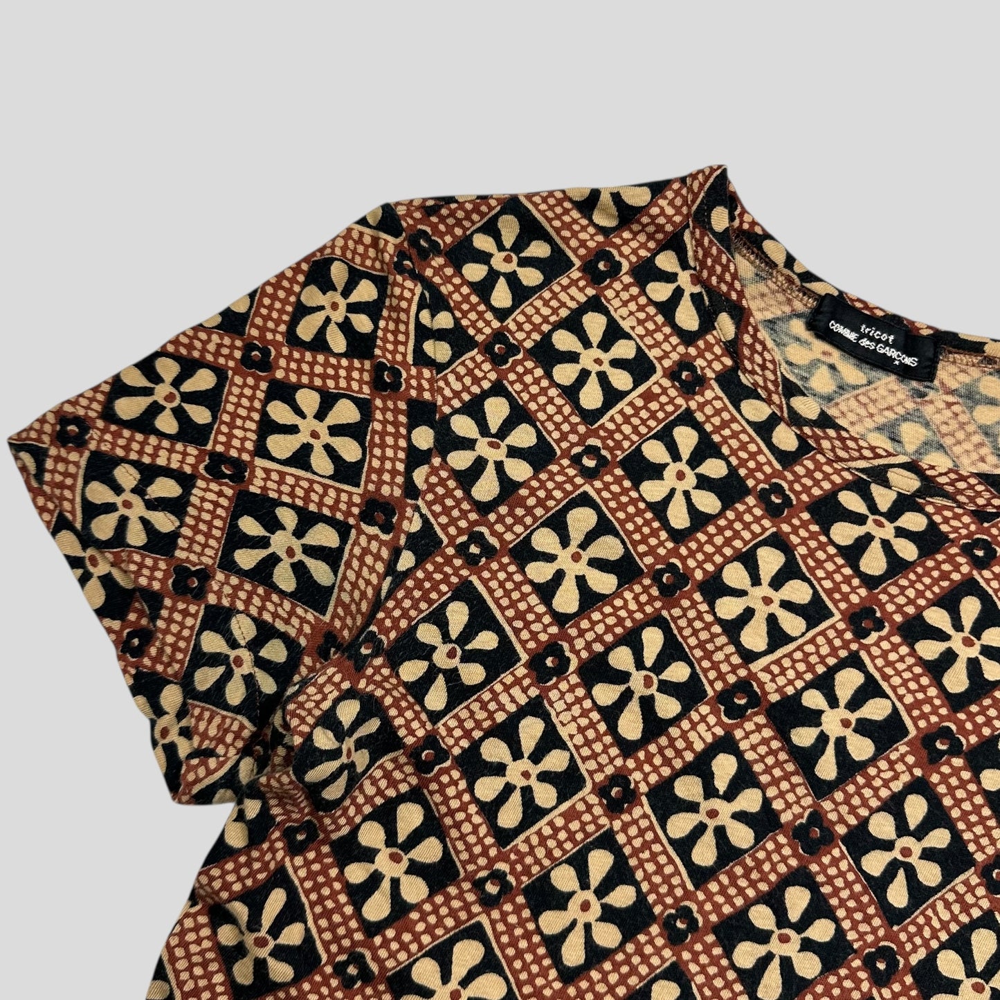 Comme Des Garçons Tricot 1997 Floral Print Babydoll T-shirt - S