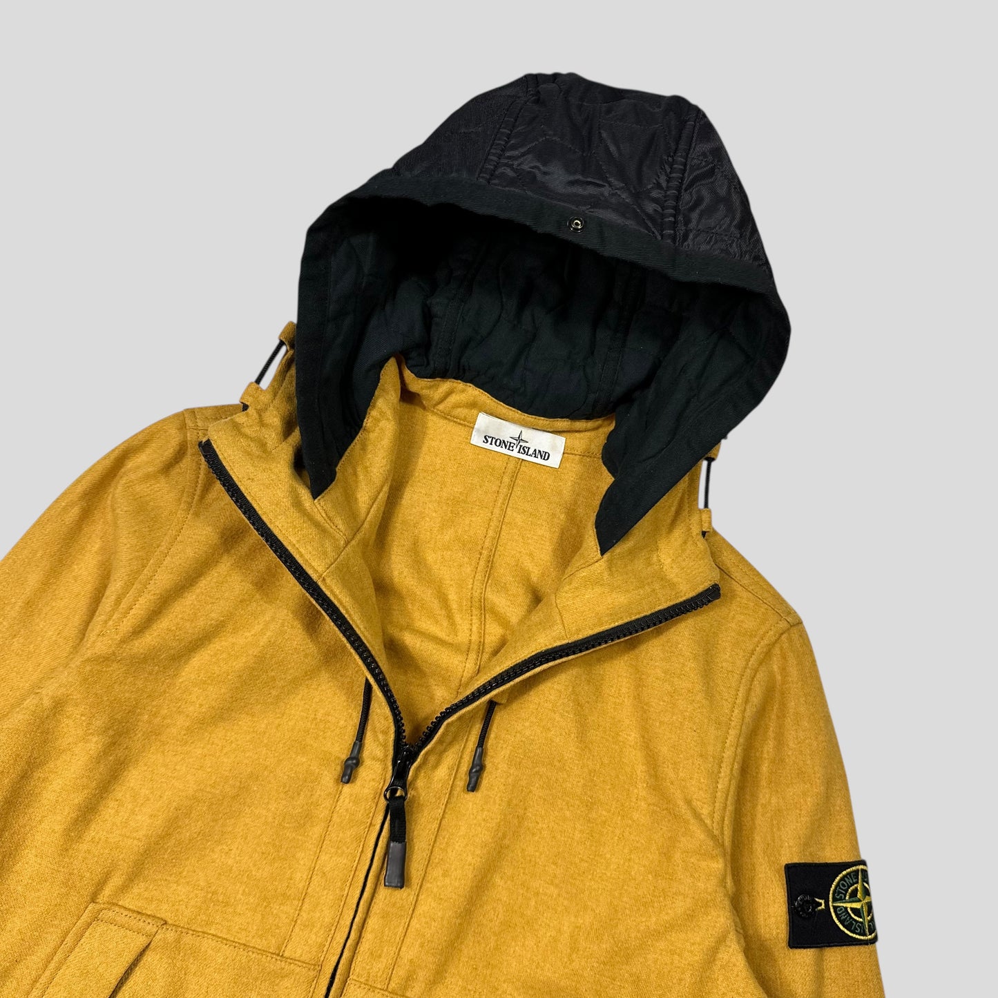 Stone Island AW14 Mélange Wool Poly Double Hood Jacket - M