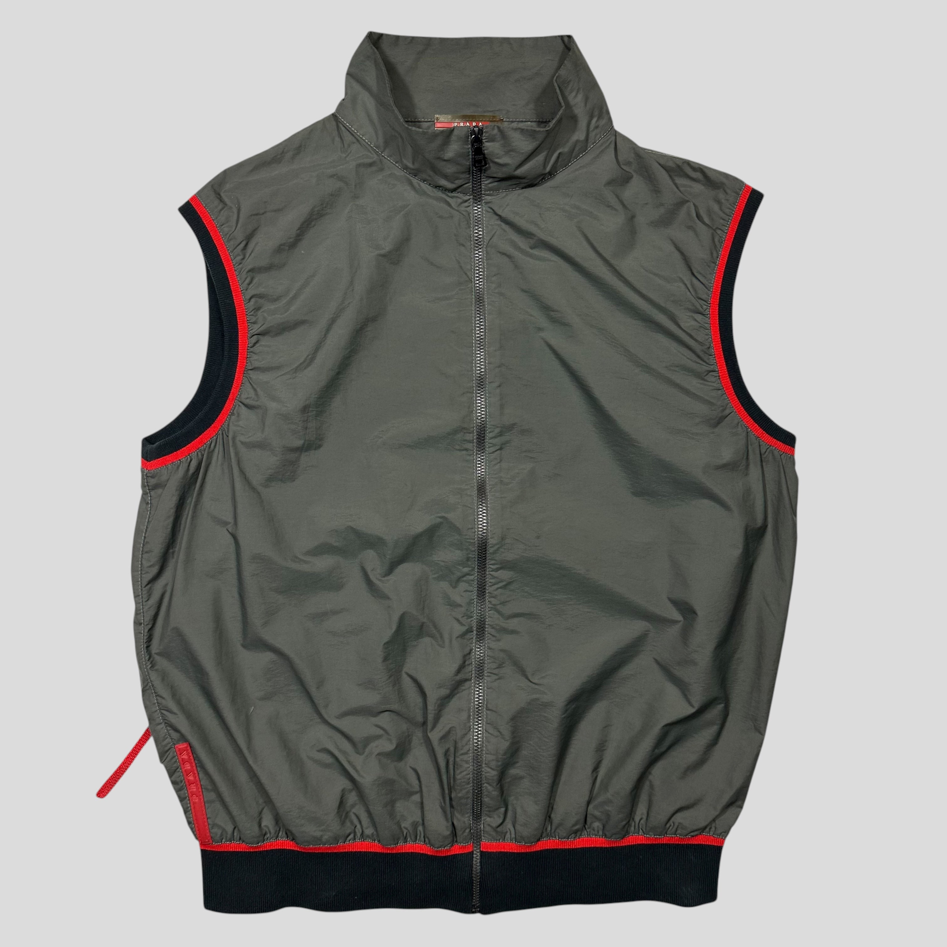 Prada Sport SS00 Stash Pocket Nylon Gilet Vest Jacket - M – Warmwaves