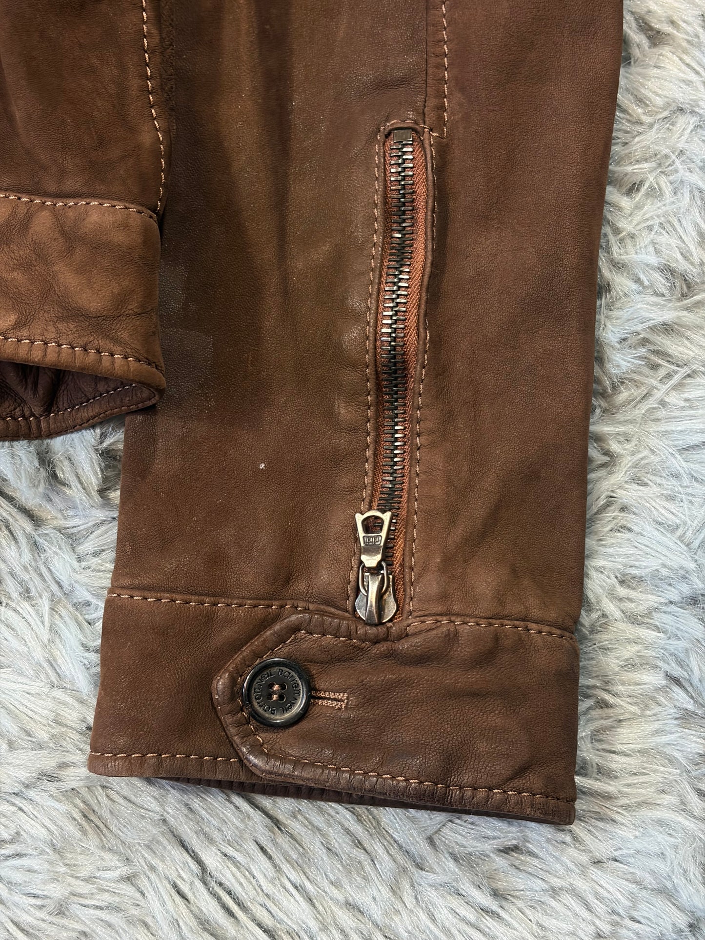 Neil Barrett 2006 Brad Pitt Suede Leather Multipocket Moto Jacket - M