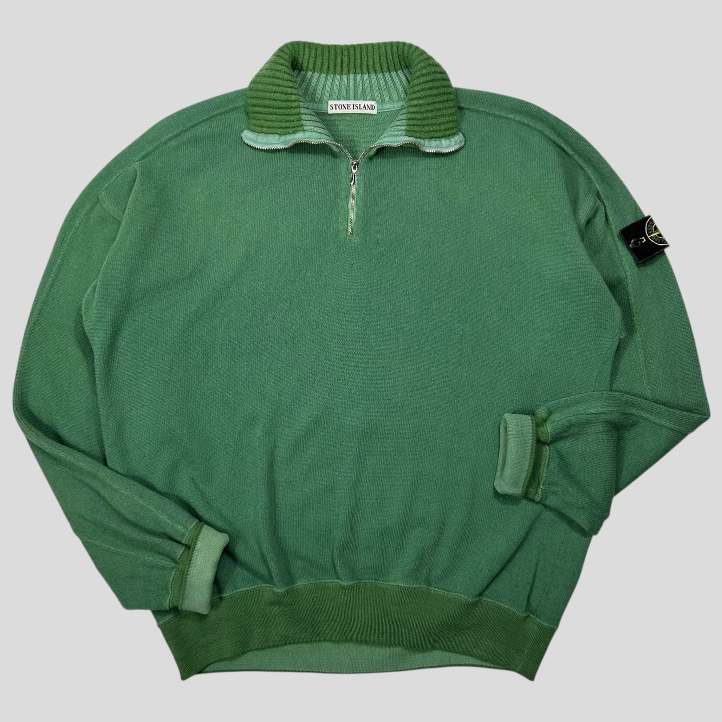 Stone Island 1988 Thick 1/4 Zip Two-tone Pullover Knit - L