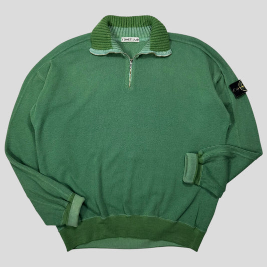 Stone Island 1988 Thick 1/4 Zip Two-tone Pullover Knit - L