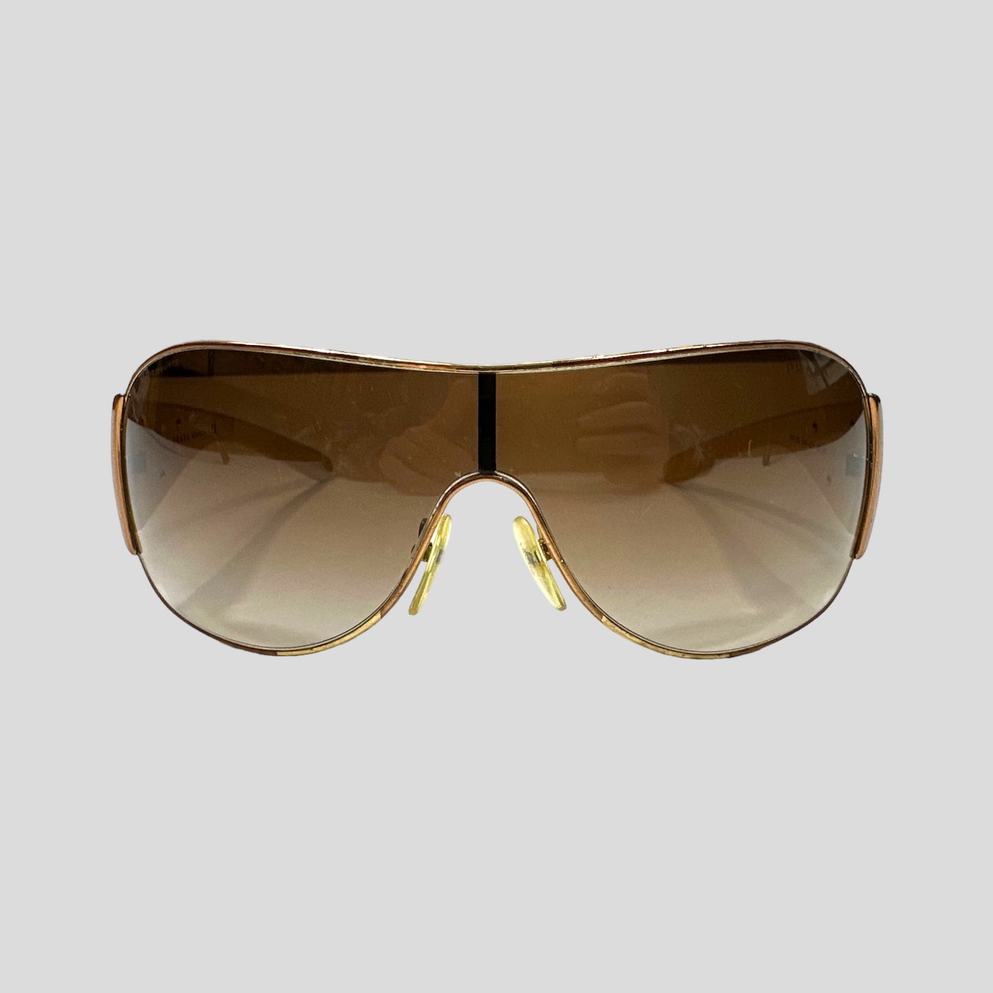 Prada Milano Logo Wraparound Sunglasses