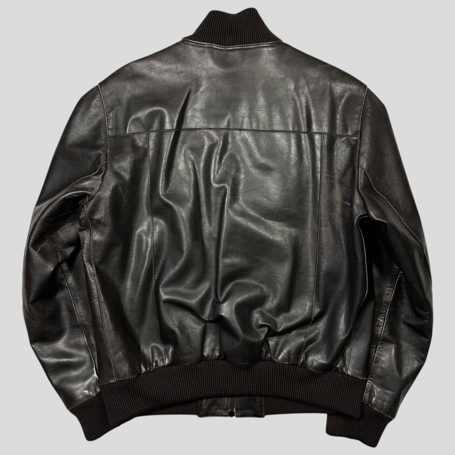 Neil Barrett 00’s Multipocket Buckle Lambs Leather Moto Jacket - L