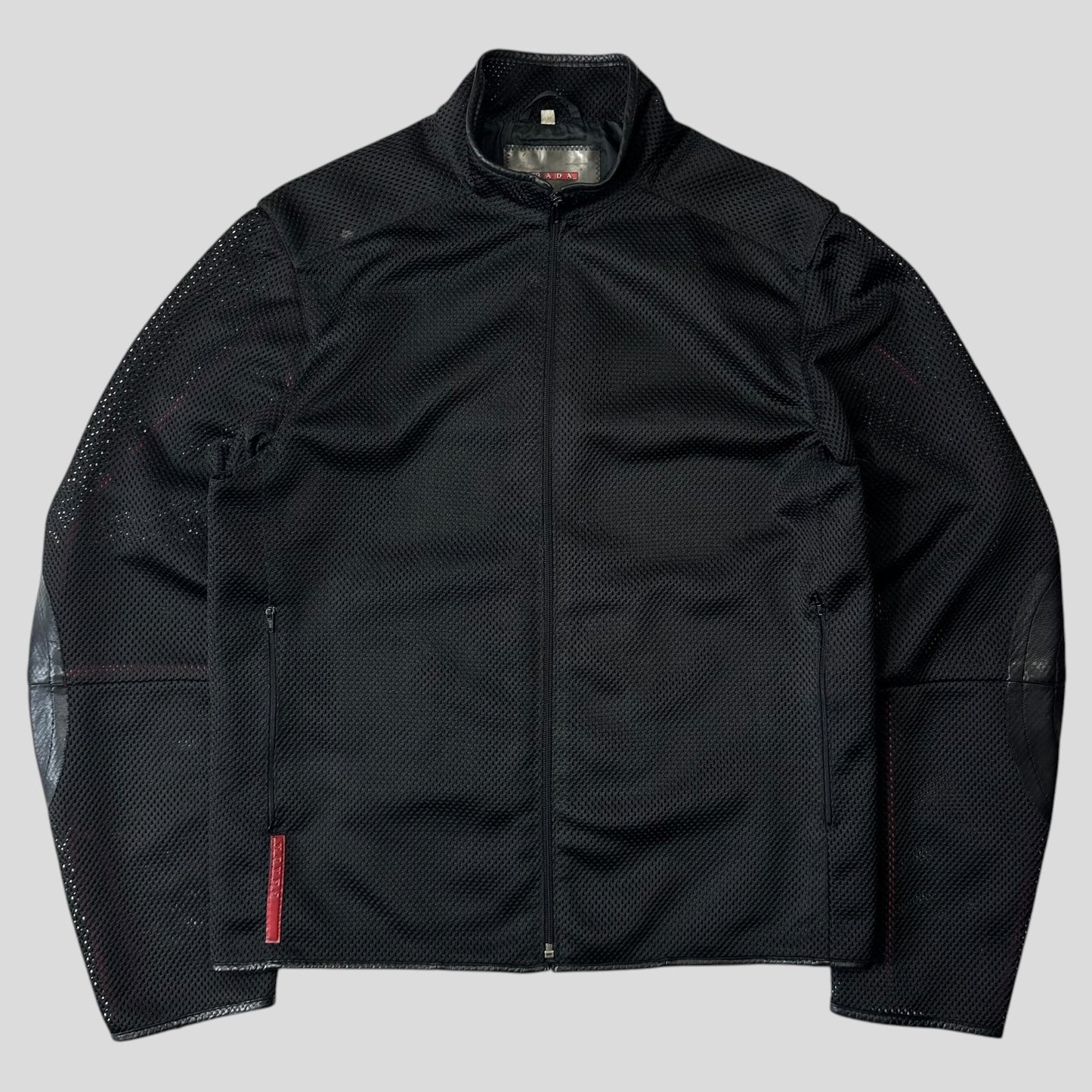 Prada Sport SS00 SAMPLE Mesh + Leather Moto Jacket - IT54