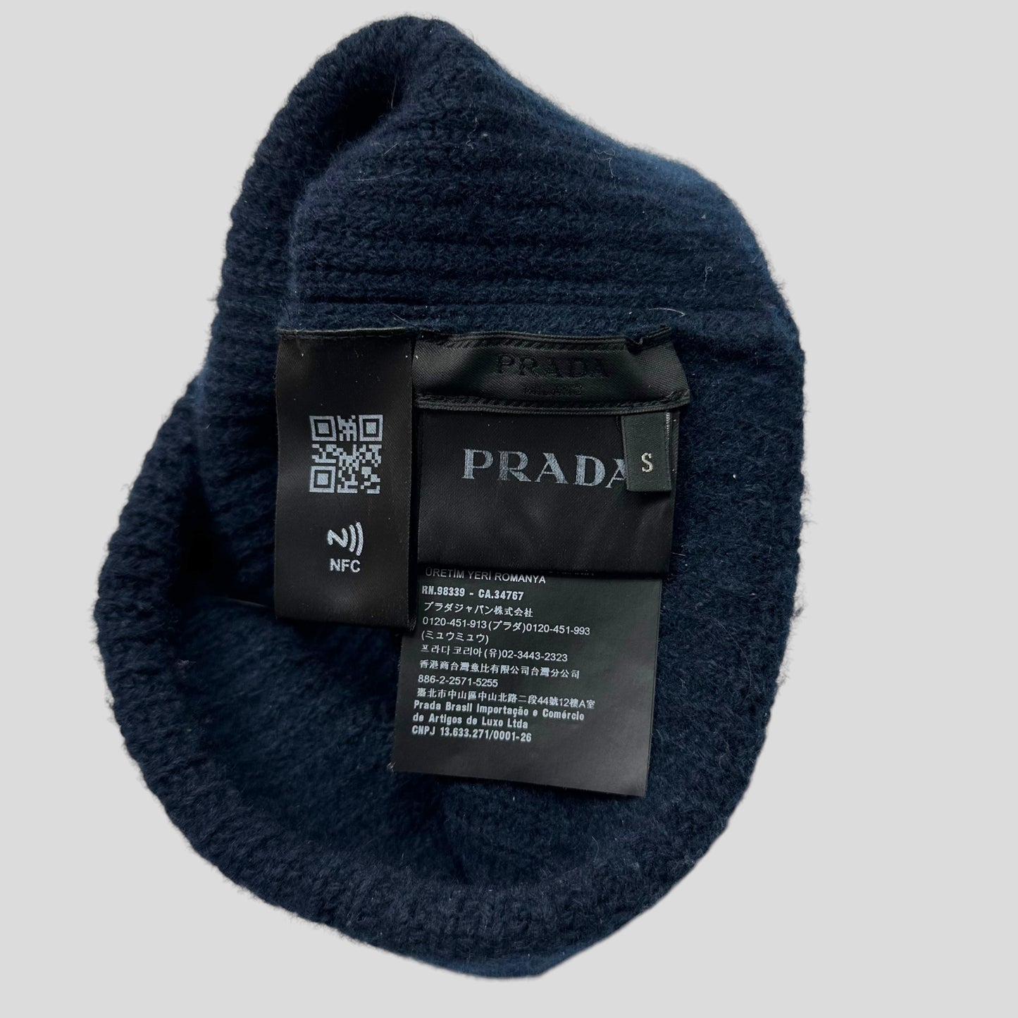 Prada Milano 2022 Wool & Cashmere Logo Beanie - OS