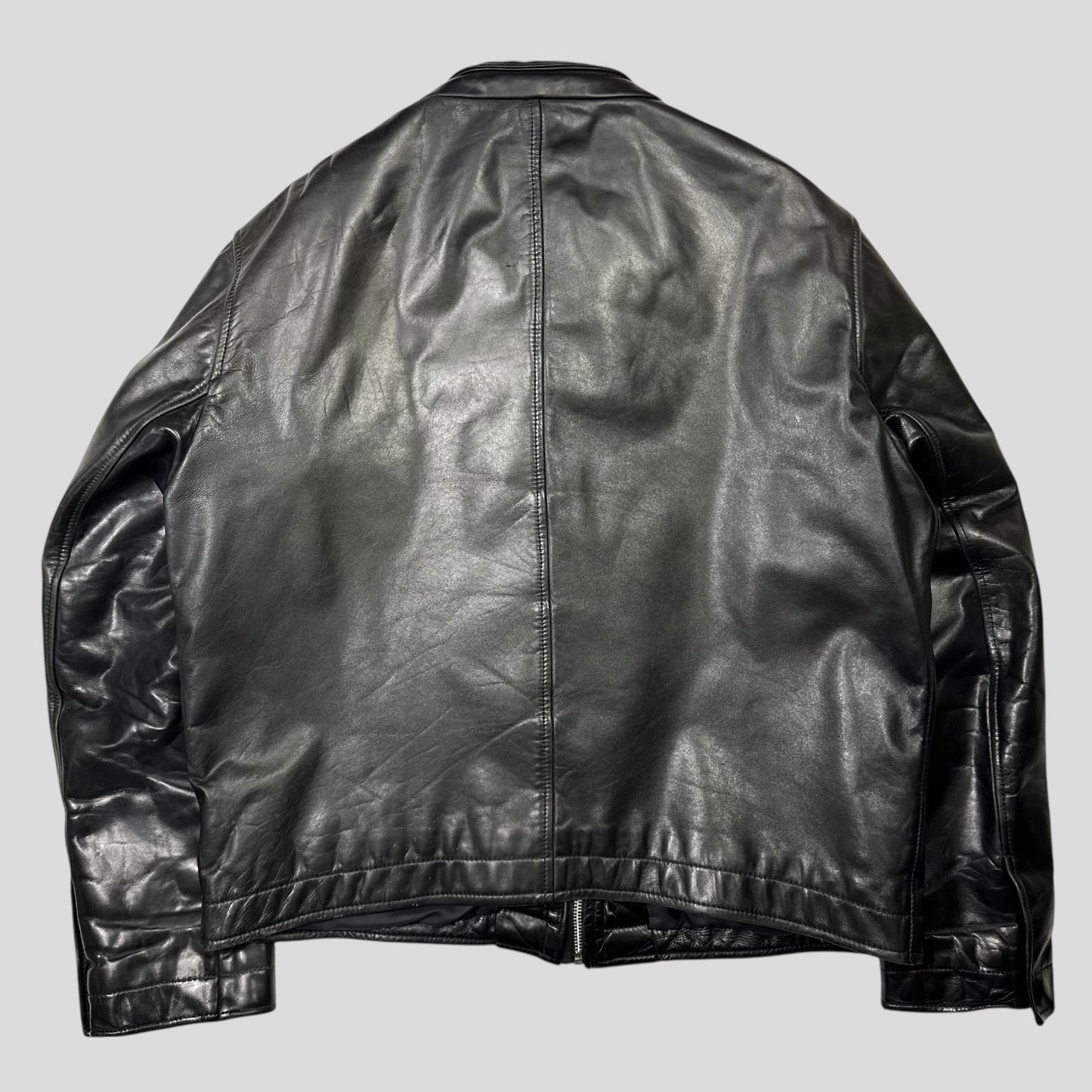 Neil Barrett 00’s Textured Padded Leather Moto Jacket - L