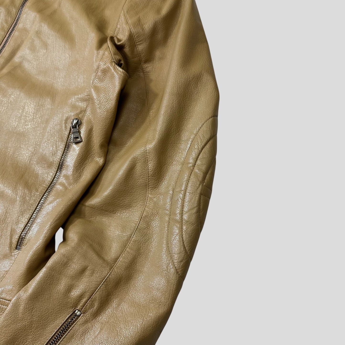 Prada SS00 Leather Articulated Elbow Detailed Moto Jacket - IT50