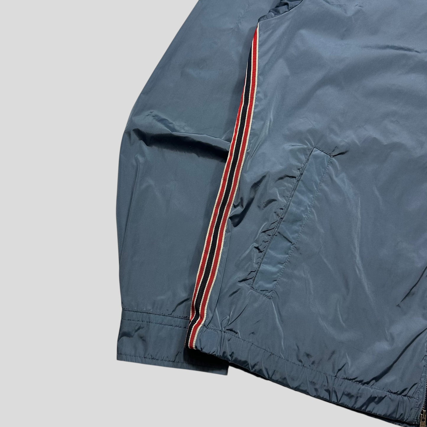 Gucci 2012 Baby Blue Stripe Seam Nylon Shimmer Jacket - IT52 (L)