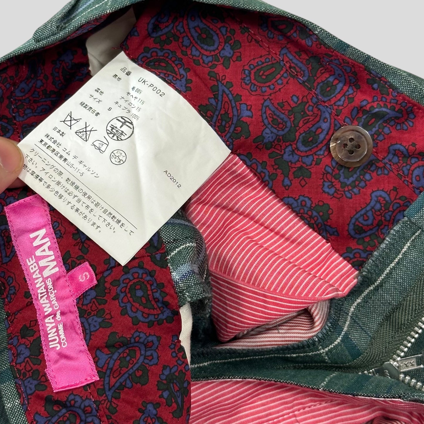 Junya Watanabe by CDG 2012 Checkered Mohair Wool Shorts - S