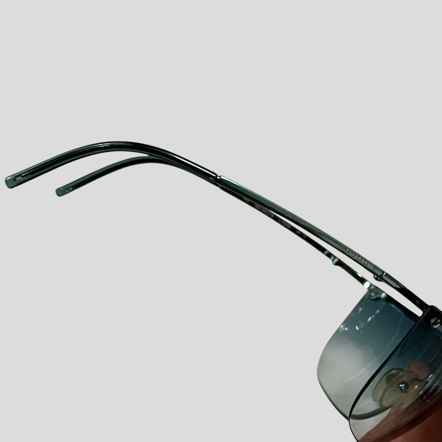 Gucci 00’s Gradient Half Frame Shield Sunglasses