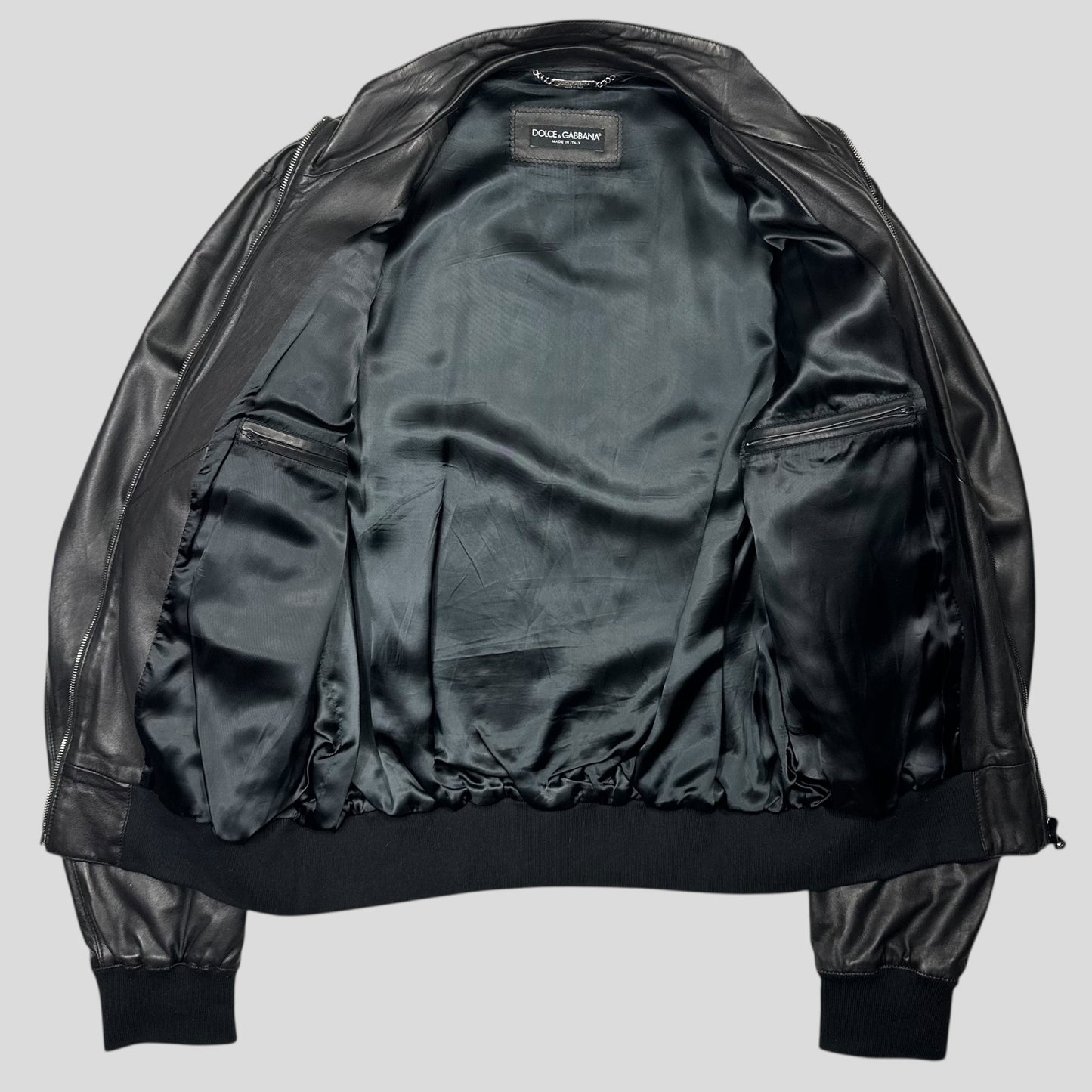 Dolce & Gabbana 00’s Multipocket Lambs Leather Cargo Bomber Jacket - IT56 (XL)