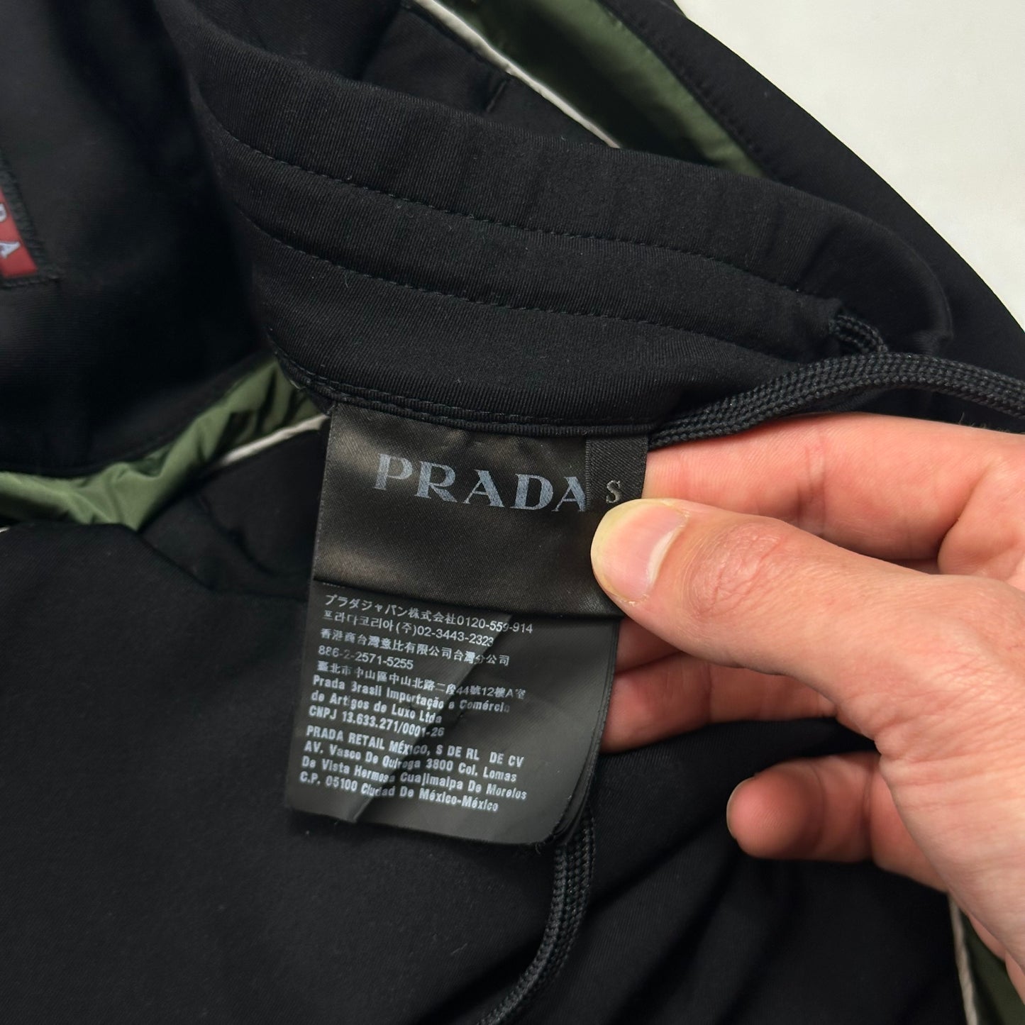 Prada 2017 Red Tab Green Nylon Panelled Poly Tracksuit Bottoms - S