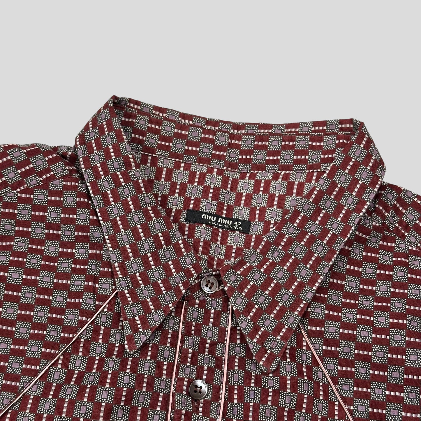 Miu Miu 00’s Western Cowboy Geometric Print Shirt - M/L