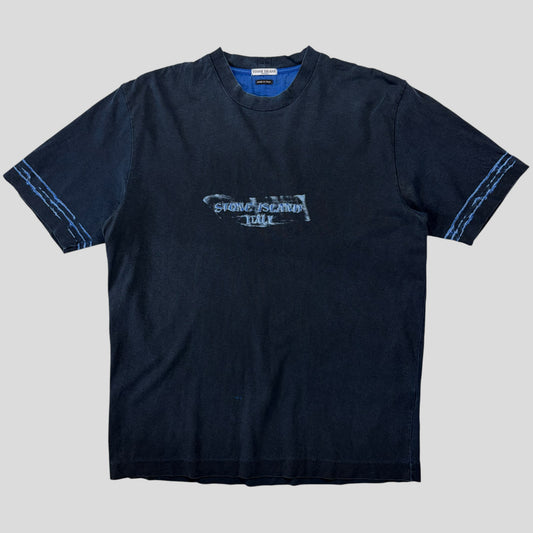 Stone Island SS03 Sublimation Acid Print Marina Logo T-shirt - XL (L)
