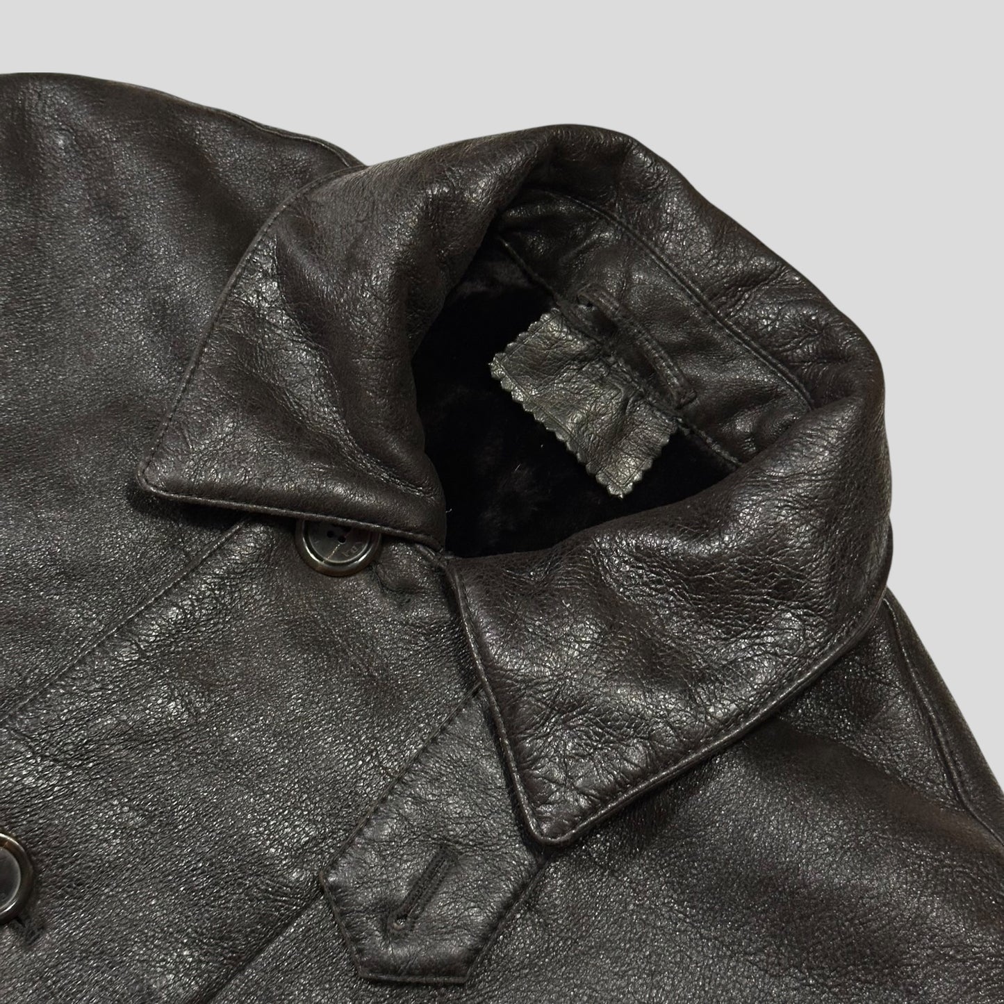 Prada Milano 00’s Leather Sheepskin Fur Full Lined Long Coat - IT50 (L/XL)