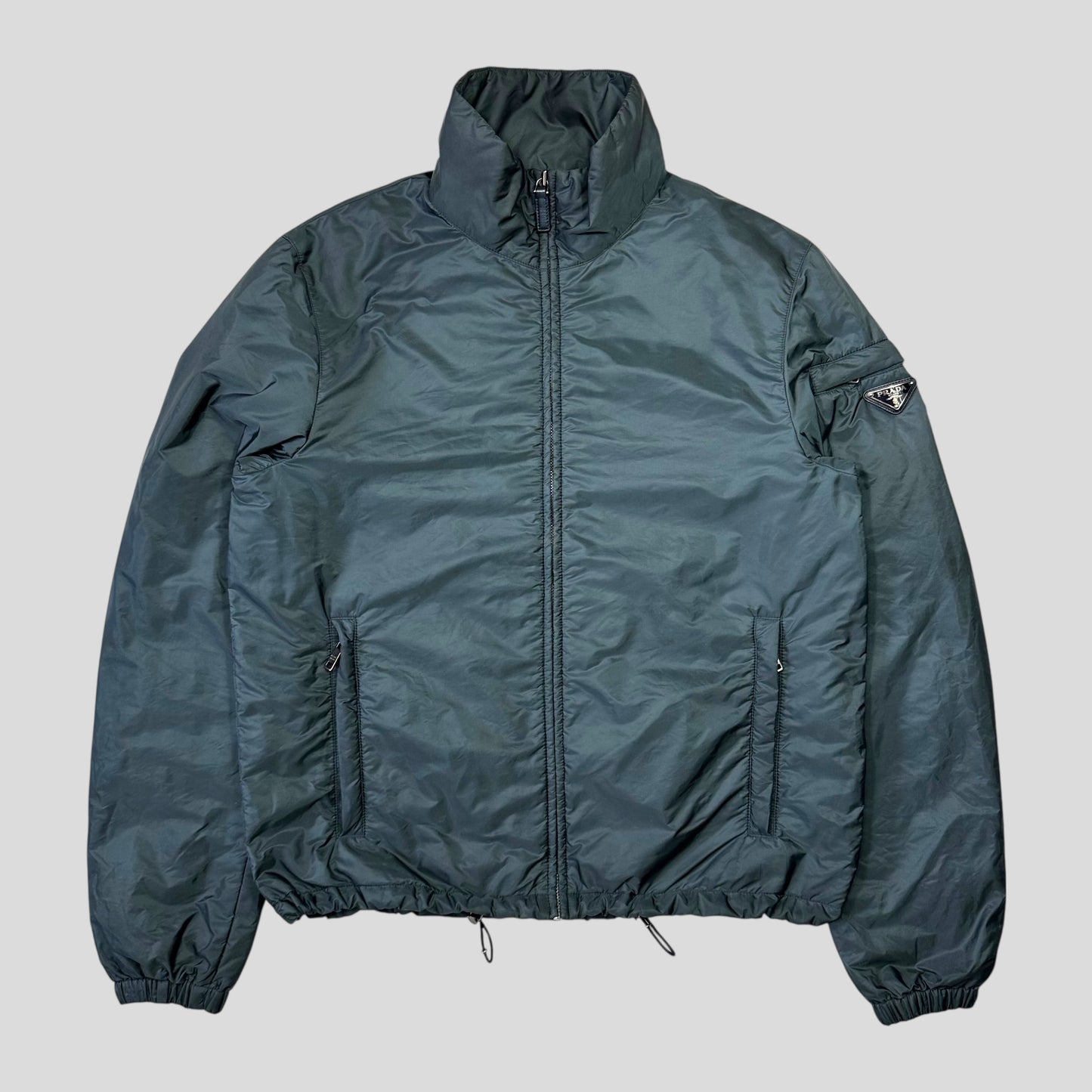 Prada Milano 2014 Metallic Blue Padded Windbreaker - IT46 (S/M)