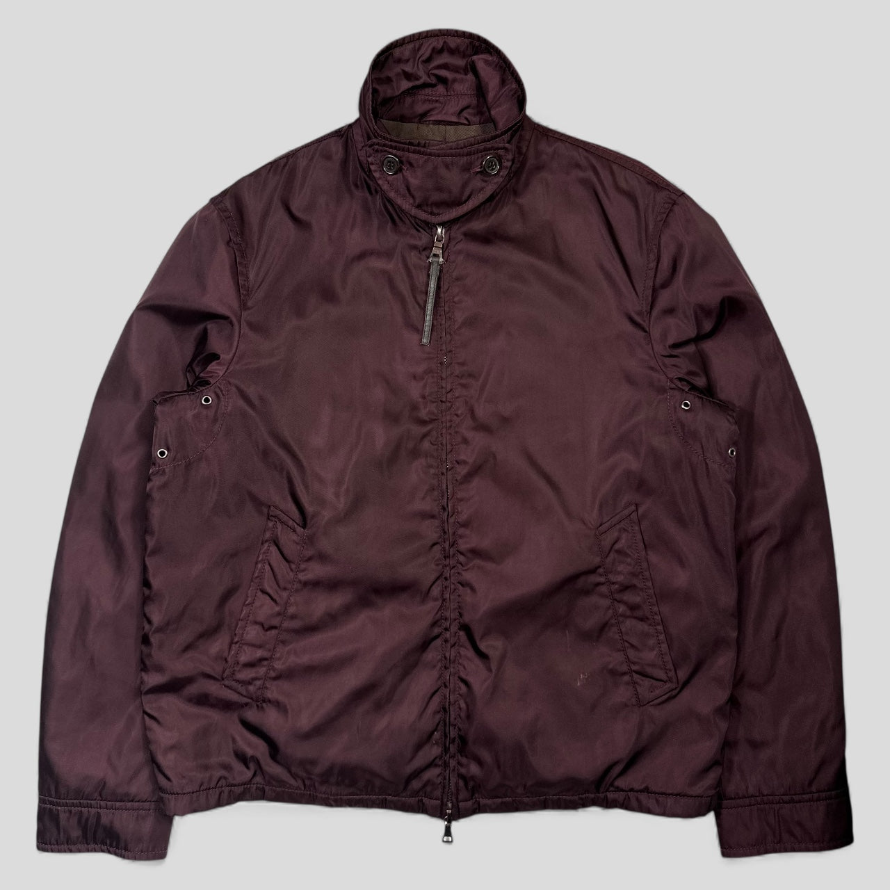 Prada 00’s Wine Nylon Modular Padded Work Jacket - L
