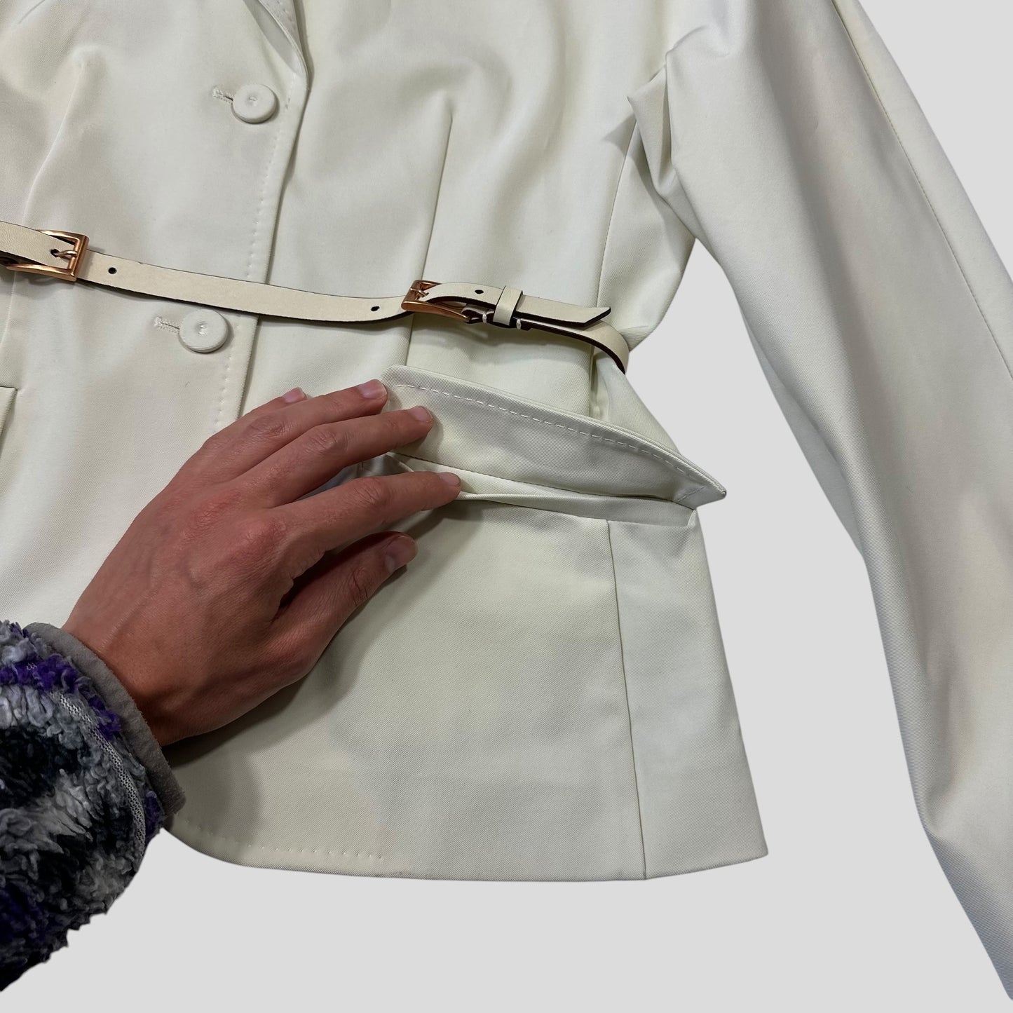 Prada Milano SS99 Tecno Stretch Belted Blazer Jacket - IT44