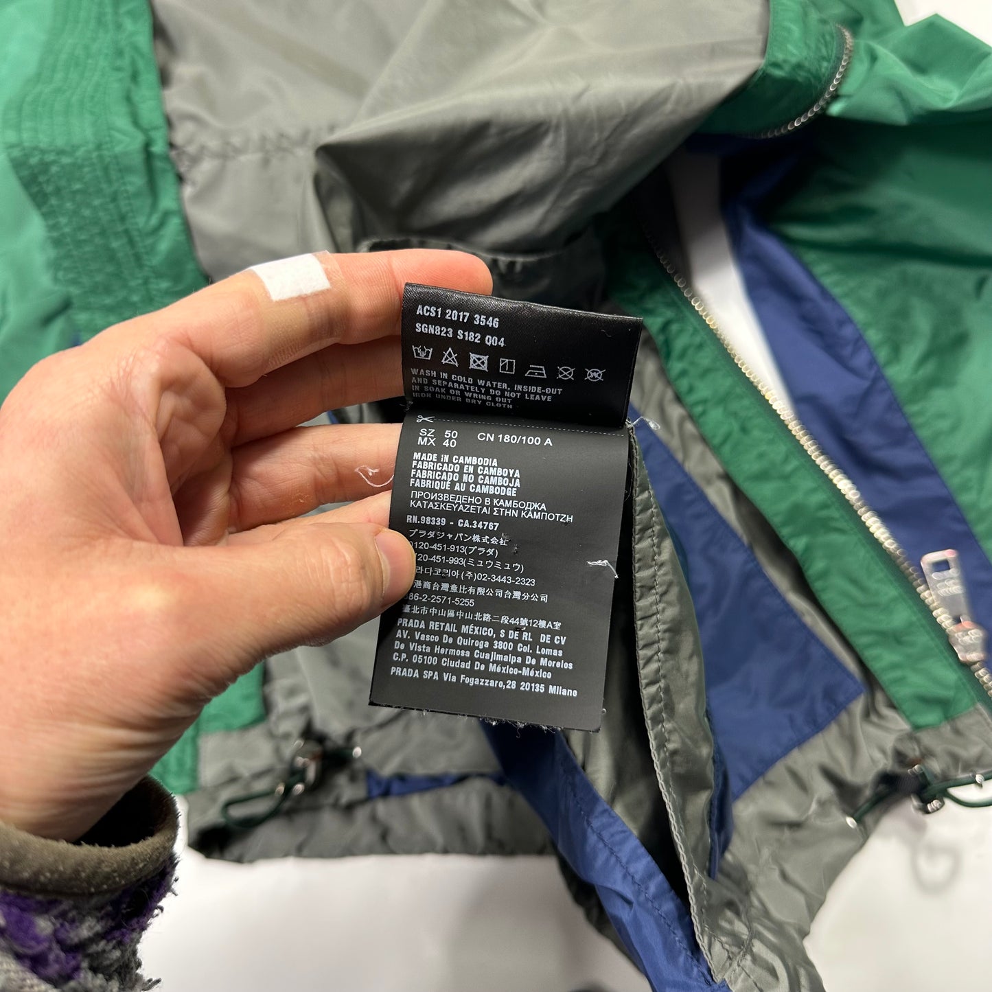 Prada 2017 Red Tab Tri-colour Nylon Windbreaker Jacket - IT50 (L)