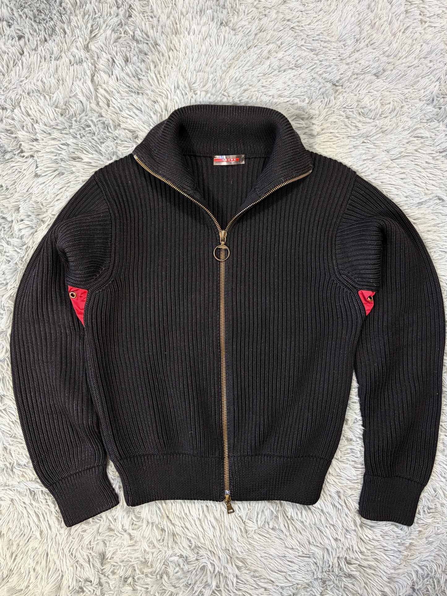 Prada Sport 00’s Heavyweight Ribbed Cardigan Knit Jacket - S/M