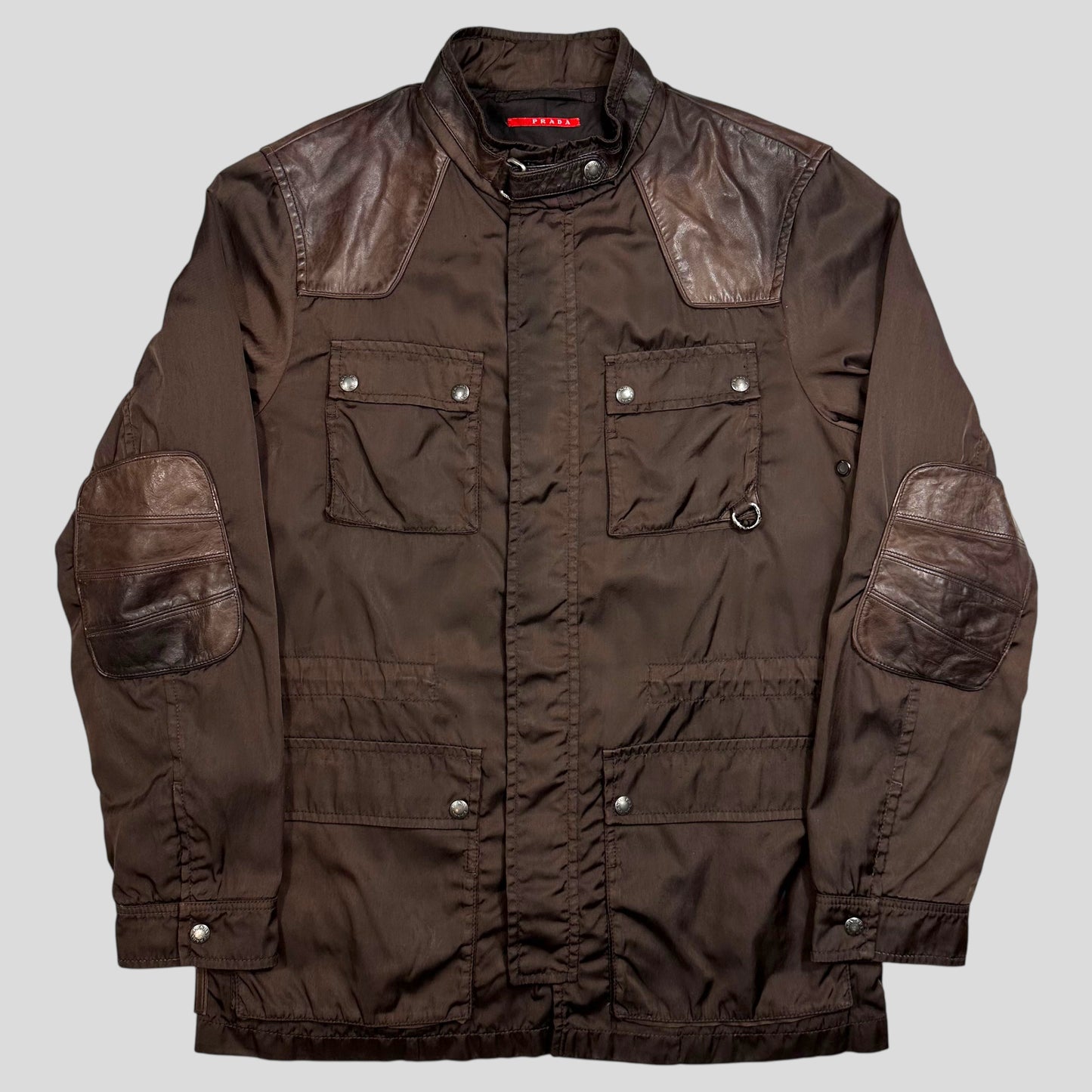 Prada Sport 2008 Nylon & Leather Hybrid Moto Field Jacket - IT54 (L)