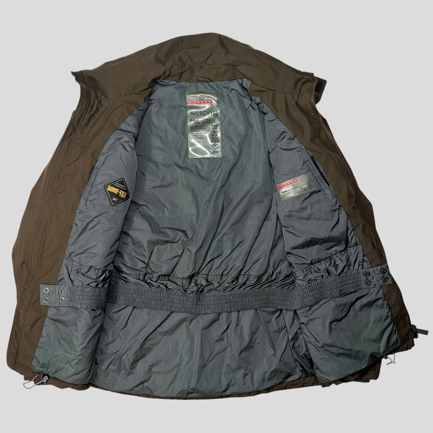 Prada Sport 00’s Khaki Chest Pocket Padded Goretex Jacket - L