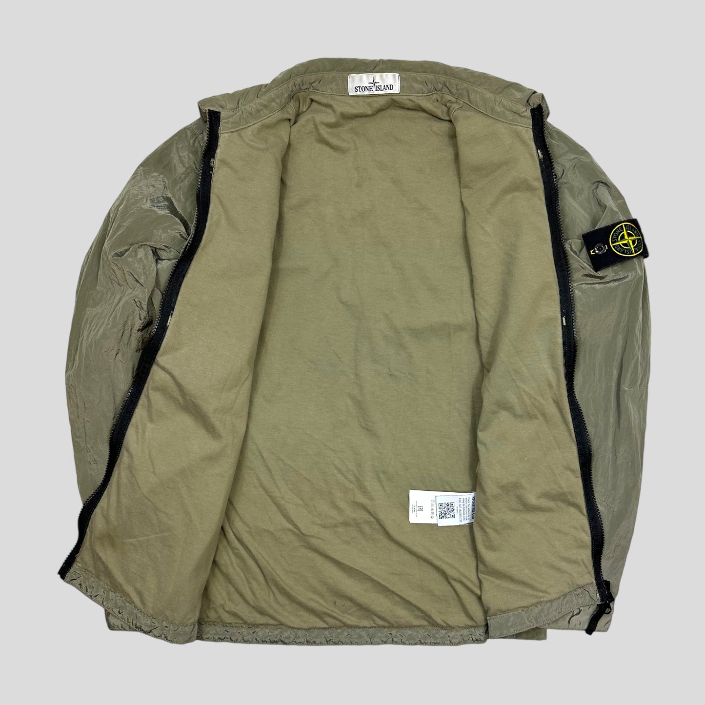 Stone Island Khaki Nylon Metal Overshirt Jacket - M