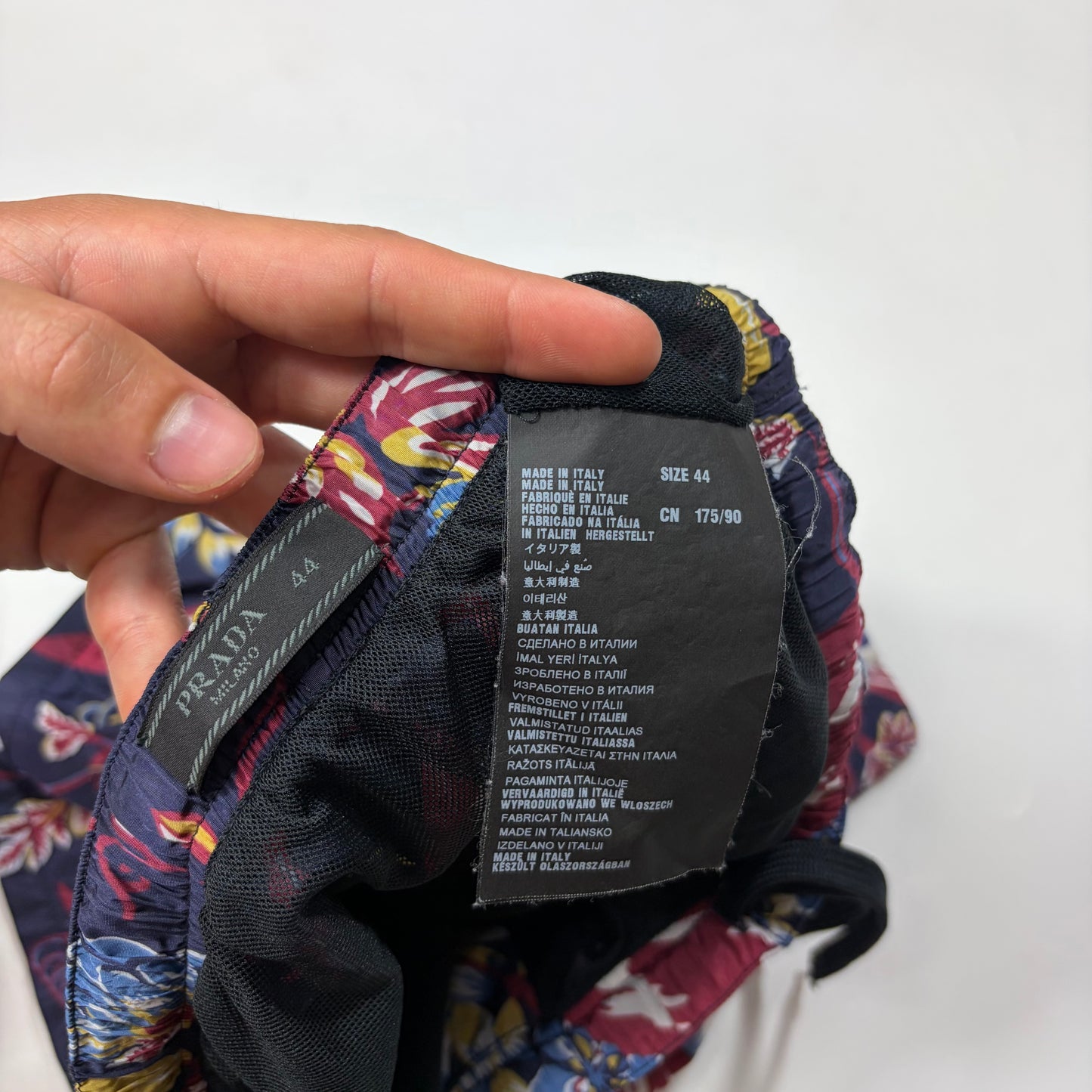 Prada 2014 Floral Nylon Red Tab Logo Shorts + Bag - IT44