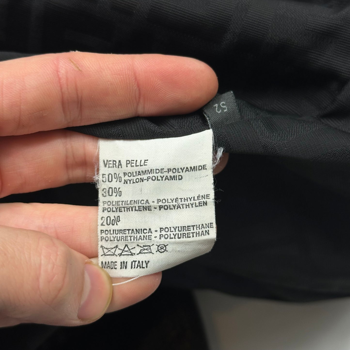 Fendi FF Textured Leather Exaggerated Stitch Moto Jacket - L