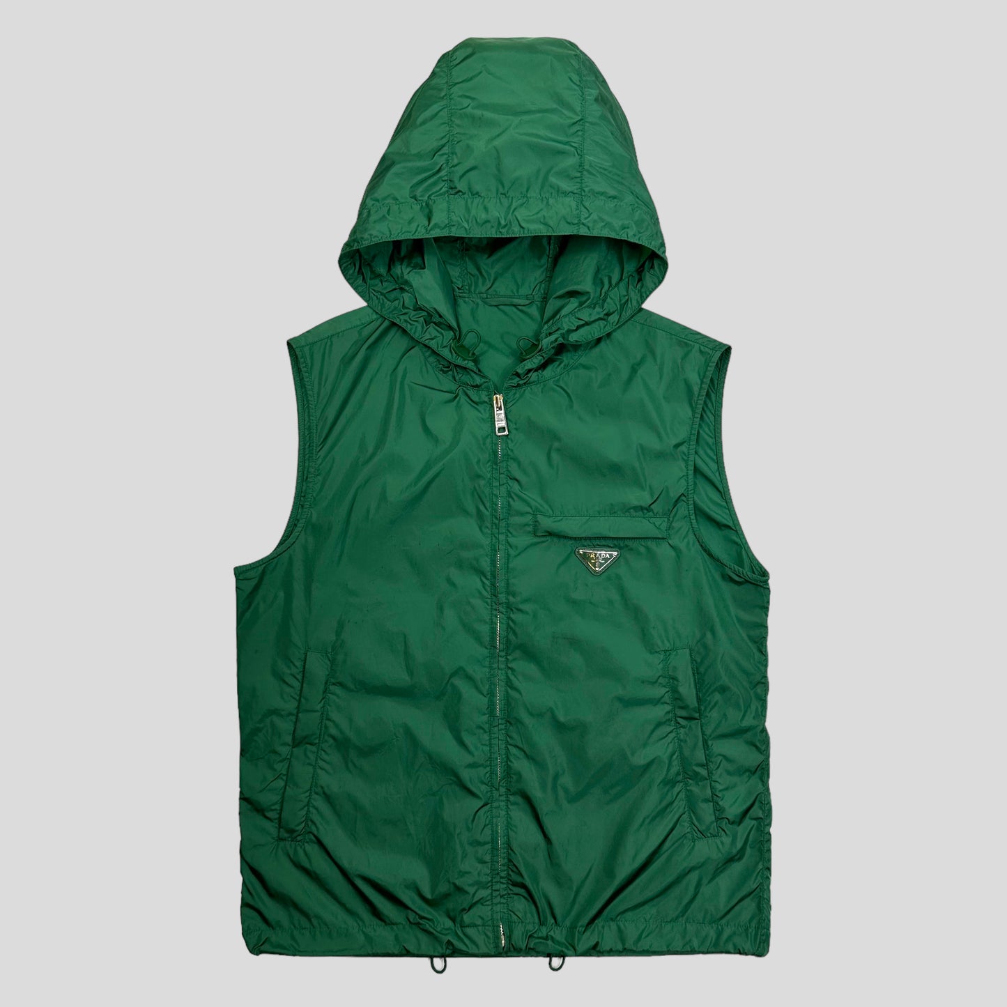 Prada Milano 2013 Emerald Green Nylon Windbreaker Gilet - IT46