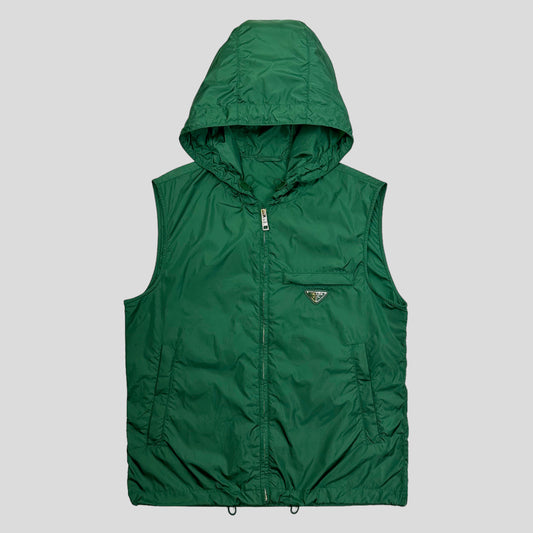 Prada Milano 2013 Emerald Green Nylon Windbreaker Gilet - IT46